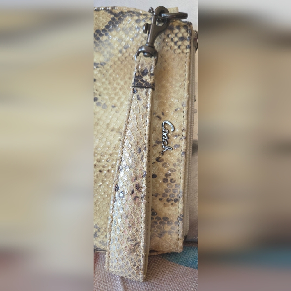 Coach Kristin Python Embossed Wristlet Clutch - Picture 8 of 12